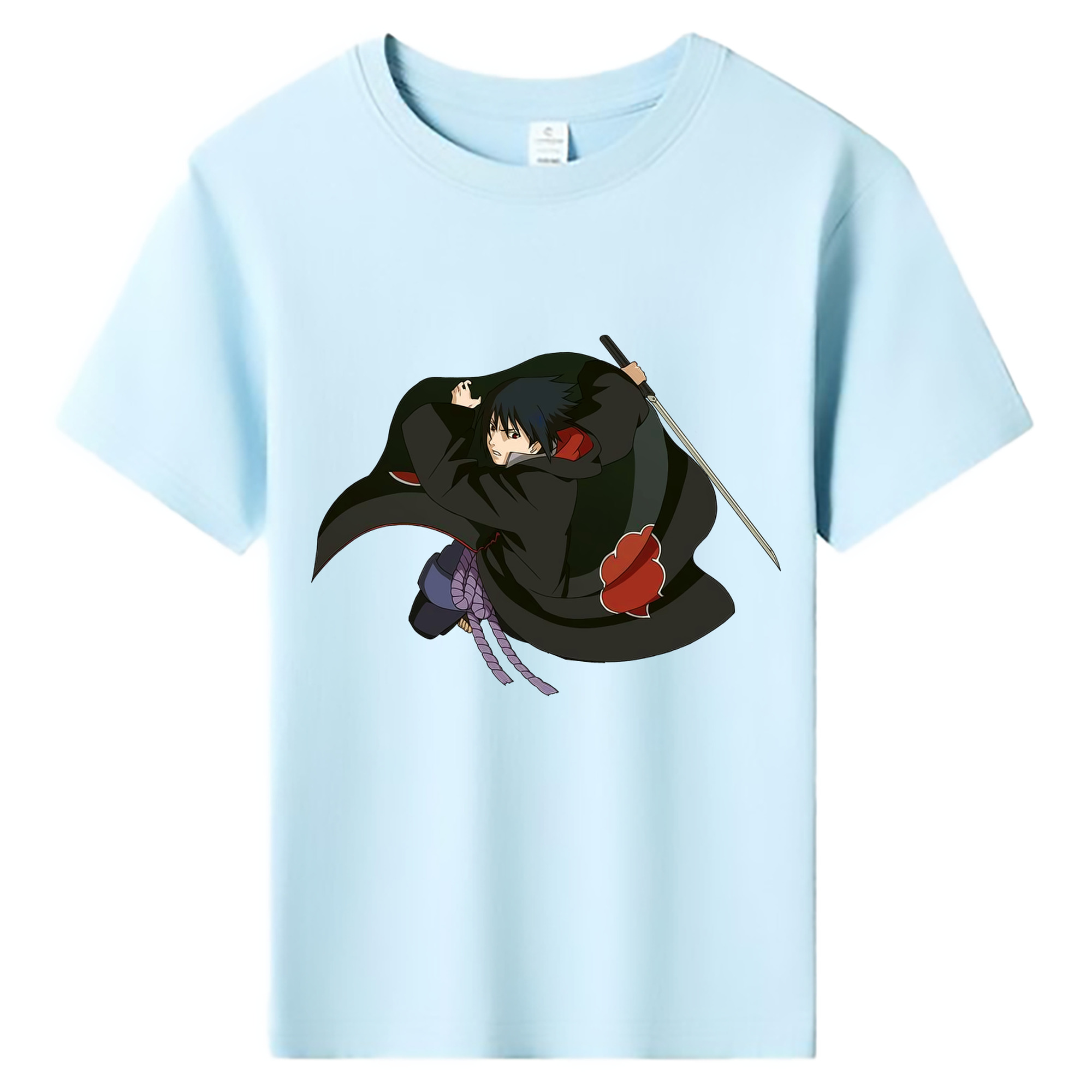 （画像用） NARUTO -ナルト- うちは サスケ Uchiha Sasuke 綿100％キッズTシャツ（フロントプリント）